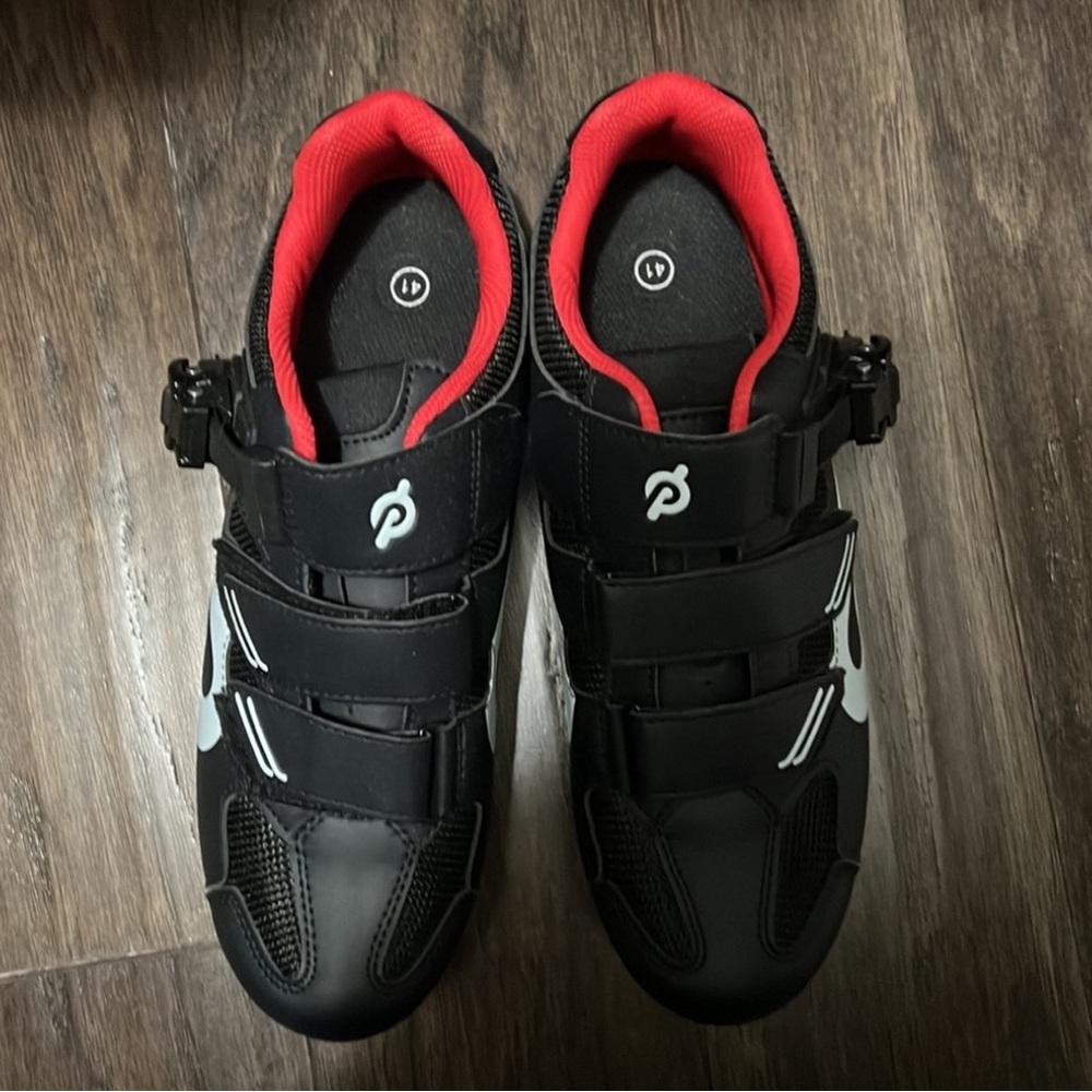 Black and Red Cycling Shoes